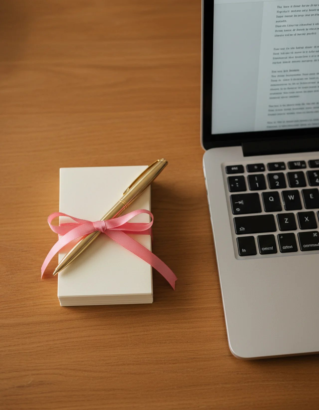 A stack of notecards tied with ribbon on a styled desk — The Digital Income Edit