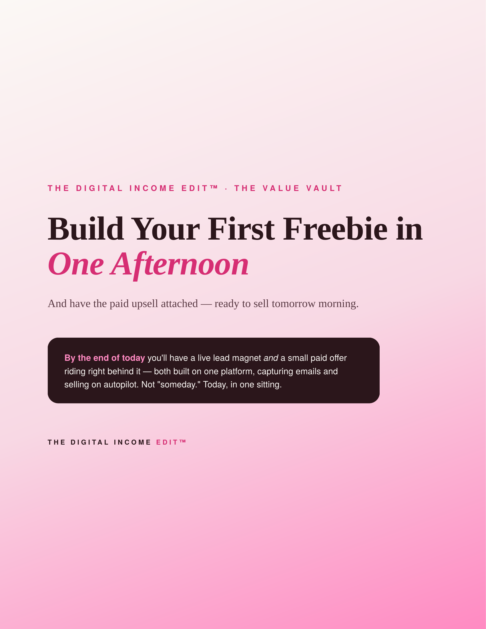 Build Your First Freebie in One Afternoon — guide cover