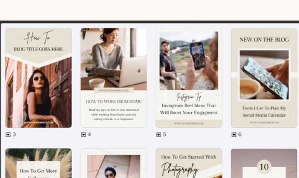 Pinterest Templates preview from Pretty & Paid PLR Vault
