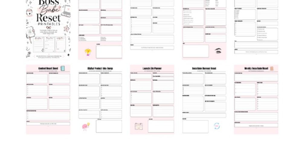 Printables & Planners preview from Pretty & Paid PLR Vault